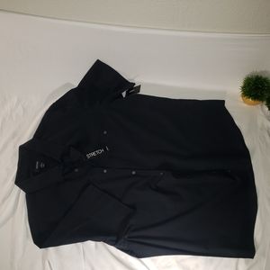 Alfani Stretch Slim Fit Black Short Sleeve Size XL